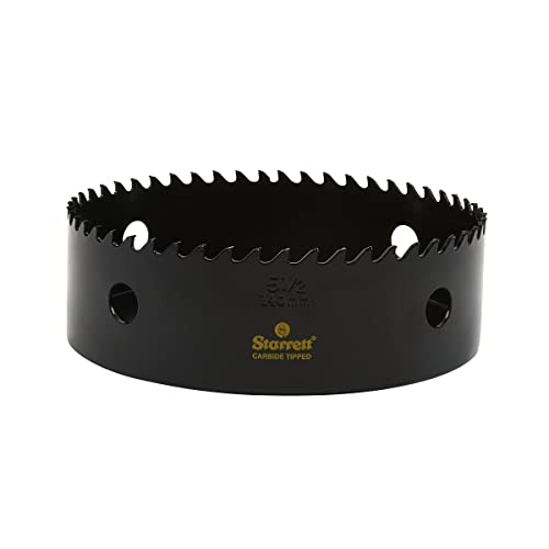 Starrett Hartmetall-bestückte Lochsäge - CT512 Tiefschnitt-Lochsäge - für abgehängte Holzböden Stahlbeton und Glasfaser - 140 mm von Starrett