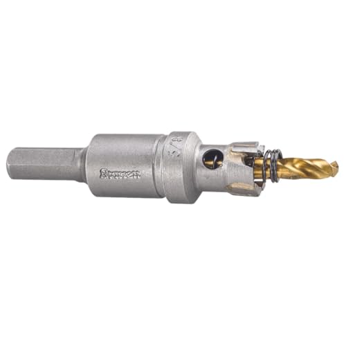 Starrett Hartmetall-bestückte Lochsäge - SM16 Blechschneider mit Dorn und Zentrierbohrer - zum Bohren von Edelstahl-Aluminiumlegierungen - 16 mm Starrett Hartmetall-bestückte Lochsäge - SM16 Blechschneider mit Dorn und Zentrierbohrer - zum Bohren von Edelstahl-Aluminiumlegierungen - 16 mm von Starrett