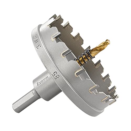 Starrett Hartmetall-bestückte Lochsäge - SM85 Blechschneider mit Aufnahme- und Zentrierbohrer - zum Bohren von Edelstahl-Aluminiumlegierungen - 85 mm Starrett Hartmetall-bestückte Lochsäge - SM85 Blechschneider mit Aufnahme- und Zentrierbohrer - zum Bohren von Edelstahl-Aluminiumlegierungen - 85 mm von Starrett