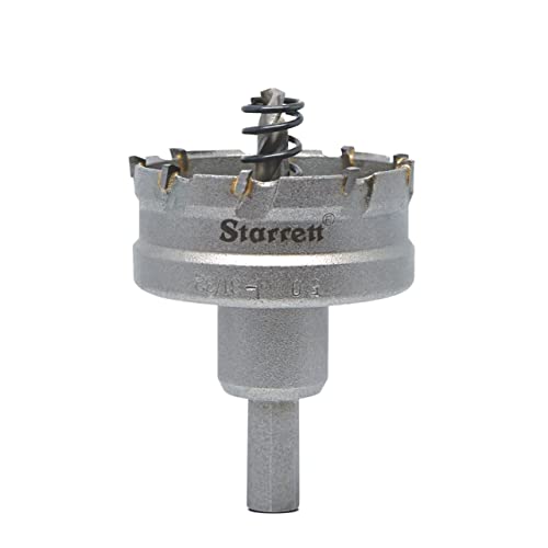 Starrett Hartmetall-bestückte Lochsäge - SM50 Blechschneider mit Aufnahme- und Zentrierbohrer - zum Bohren von Edelstahl-Aluminiumlegierungen - 50 mm von Starrett