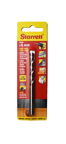 Starrett Split-Punkt Bohrer - HSS Schnellarbeitsstahl 6x93mm KBAR060 Spiralbohrer - für Stahl Gusseisen Holz Weiche Materialien Eisen Starrett Split-Punkt Bohrer - HSS Schnellarbeitsstahl 6x93mm KBAR060 Spiralbohrer - für Stahl Gusseisen Holz Weiche Materialien Eisen von Starrett