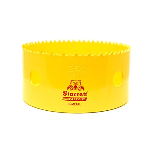 Starrett HSS Bi-Metall-Lochsäge - FCH0358 schnell geschnittene extra Kobalt-Lochsäge - für rostfreies Blech Holz Kunststoff verschiedene Materialien - 92mm Starrett HSS Bi-Metall-Lochsäge - FCH0358 schnell geschnittene extra Kobalt-Lochsäge - für rostfreies Blech Holz Kunststoff verschiedene Materialien - 92mm von Starrett