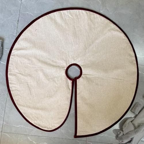 Weihnachtsbaumdecke aus Leinen, 91,4 cm, mit dekorativen Knöpfen, Magnetverschluss, Beige Weihnachtsbaumdecke aus Leinen, 91,4 cm, mit dekorativen Knöpfen, Magnetverschluss, Beige von Starry Dynamo