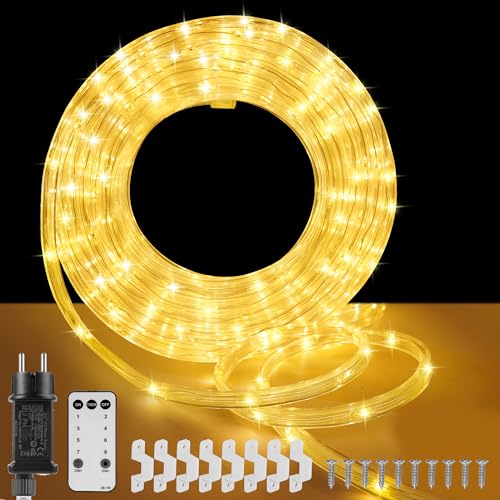 30M LED Schlauch Lichterkette Außen Strom, 2700K 600LED Warmweiß Outdoor Lichterkette Lichtschlauch, 8 Modi IP68 Wasserdicht Lichterschlauch mit Fernbedienung für Innen Zimmer Patio Garten Balkon 30M LED Schlauch Lichterkette Außen Strom, 2700K 600LED Warmweiß Outdoor Lichterkette Lichtschlauch, 8 Modi IP68 Wasserdicht Lichterschlauch mit Fernbedienung für Innen Zimmer Patio Garten Balkon von StarryEver