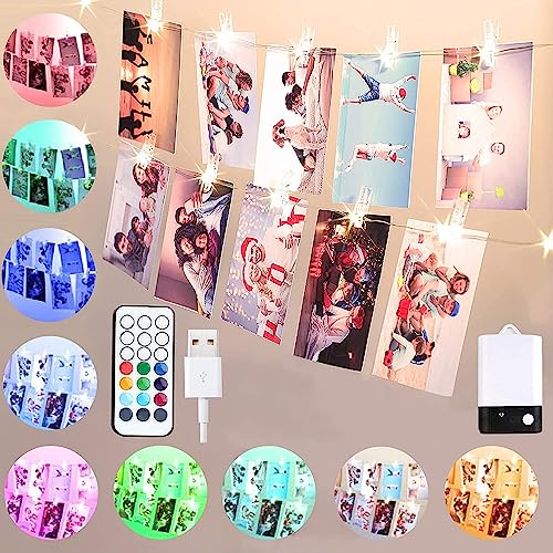 StarryEver 50 LED Fotoclips Lichterkette Innen, Warmweiß & Bunt Foto Lichterkette Batterie mit Klammern für Fotos, 5M 50 Clip USB & Stimmungsbeleuchtung Kinderzimmer Dekor, Geschenke für Mädchen StarryEver 50 LED Fotoclips Lichterkette Innen, Warmweiß & Bunt Foto Lichterkette Batterie mit Klammern für Fotos, 5M 50 Clip USB & Stimmungsbeleuchtung Kinderzimmer Dekor, Geschenke für Mädchen von StarryEver