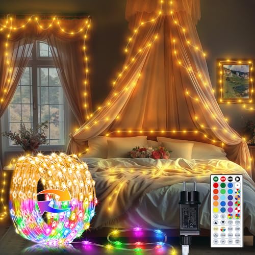 StarryEver 15M 150 LED Iichterkette Bunt, lichterkettes Innen mit Stecker und Fernbedienung, Warmweiß & RGB, 150 Modi mit Timer-Funktion, für Weihnachten Halloween Schlafzimmer Gartendekoration StarryEver 15M 150 LED Iichterkette Bunt, lichterkettes Innen mit Stecker und Fernbedienung, Warmweiß & RGB, 150 Modi mit Timer-Funktion, für Weihnachten Halloween Schlafzimmer Gartendekoration von StarryEver