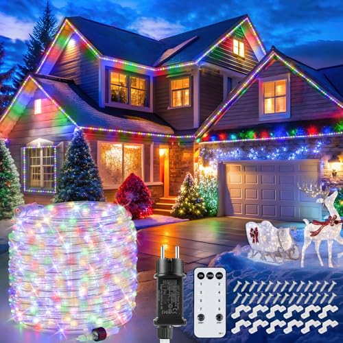 StarryEver 20M LED Schlauch Outdoor Strom, 800er LED Weihnachtsbeleuchtung Außen Strom, Mehrfarbig Lichtschlauch Strombetrieben, Bunt Lichtschläuche, Lichterschlauch für Weihnachten Garten Balkon StarryEver 20M LED Schlauch Outdoor Strom, 800er LED Weihnachtsbeleuchtung Außen Strom, Mehrfarbig Lichtschlauch Strombetrieben, Bunt Lichtschläuche, Lichterschlauch für Weihnachten Garten Balkon von StarryEver