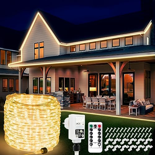 StarryEver 20m 800 LED Schlauch Lichterkette Außen Anschließbar, Warmweiß LED Lichterschlauch Strom mit Fernbedienung Timer, 8 Modi IP68 Outdoor Lichtschlauch Strombetrieben für Garten Balkon Patio StarryEver 20m 800 LED Schlauch Lichterkette Außen Anschließbar, Warmweiß LED Lichterschlauch Strom mit Fernbedienung Timer, 8 Modi IP68 Outdoor Lichtschlauch Strombetrieben für Garten Balkon Patio von StarryEver