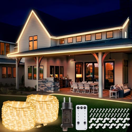 StarryEver 30m 1200 LED Schlauch Lichterkette Außen Anschließbar, Warmweiß LED Lichterschlauch Strom mit Fernbedienung Timer, 8 Modi IP68 Outdoor Lichtschlauch Strombetrieben für Outdoor Garten Balkon StarryEver 30m 1200 LED Schlauch Lichterkette Außen Anschließbar, Warmweiß LED Lichterschlauch Strom mit Fernbedienung Timer, 8 Modi IP68 Outdoor Lichtschlauch Strombetrieben für Outdoor Garten Balkon von StarryEver