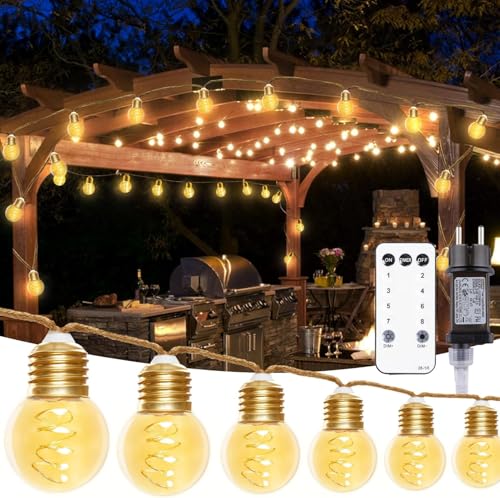 StarryEver LED Lichterkette Außen, Vintage 12M Warmweiß Lichterkette Strombetrieben Aussen, Bruchsicher G45 40 LED Outdoor Lichterkette mit Stecker,Lichterketten Glühbirnen Beleuchtung für Zelt Café StarryEver LED Lichterkette Außen, Vintage 12M Warmweiß Lichterkette Strombetrieben Aussen, Bruchsicher G45 40 LED Outdoor Lichterkette mit Stecker,Lichterketten Glühbirnen Beleuchtung für Zelt Café von StarryEver