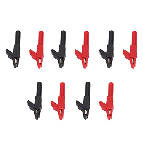 Bananen -Buch -Testclips Isolierte Auto -Batterieklemmen Starke Klemme 15A Sicherheitskabelklemmen für Automobil -Elektronik Industriegeräte Red Black 10pcs von Starrypxl