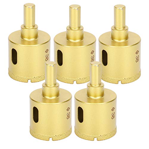 Diamond Löting Bohrer Bit Loch Säge Set Premium scharf lebig 5pcs Diamond -Bohrer für Marmorbetonglas Keramik 38 mm golden von Starrypxl