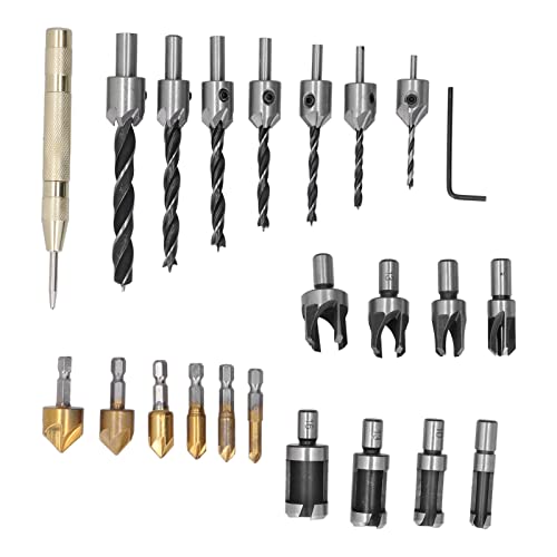 Holzbeschaffungskamm -Bohrwerkzeug Set 23 Stcs Hochgeschwindigkeits -Stahl -Verschleiß -Countersink -Bohrer für die Bearbeitung Holzbeschaffungskamm -Bohrwerkzeug Set 23 Stcs Hochgeschwindigkeits -Stahl -Verschleiß -Countersink -Bohrer für die Bearbeitung von Starrypxl