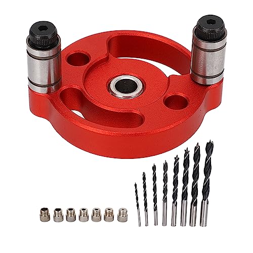 Selbst zentrierende Holzbearbeitungsloch -Loch -Locator mit Bohrbuchsen schwarz für präzise Bohr- und Holzprojekte (Red) von Starrypxl