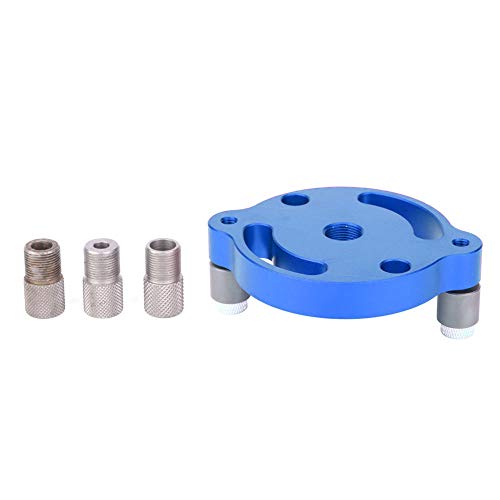 Starrypxl Holzpanel Hole Puncher Aluminiumlegierung Mitte Stanze Holzbearbeitungswerkzeug Professionelle Präzisionsbohranleitung für Schränke Möbel mit 3 Bohrärmel 6mm 8mm 10 mm (X600-1-Blue) von Starrypxl
