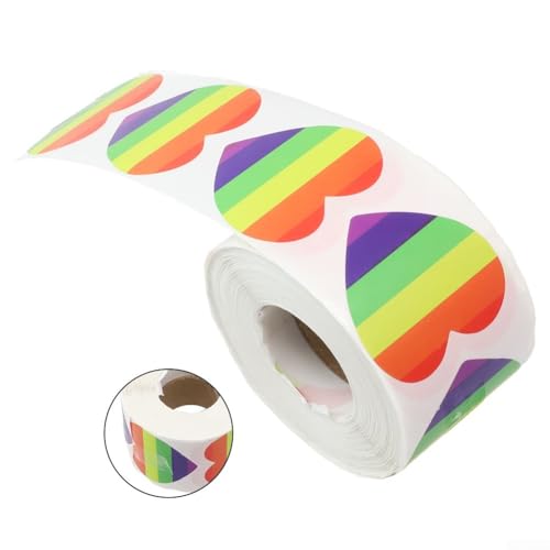 Crafty Celebrations 500 Etiketten für Regenbogenherz, perfekt zum Verbreiten von Liebe bei Versammlungen (01) von Startbuymore