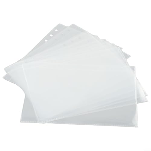 Startbuymore A5-Ordnerhüllen für Fotos und Karten, passend für Standard-Ordner, 6 Löcher, transparenter Kunststoff (A5-1 Gird) von Startbuymore