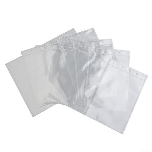 Startbuymore A5-Ordnerhüllen für Fotos und Karten, passend für Standard-Ordner, 6 Löcher, transparenter Kunststoff (A5-2 Gird) von Startbuymore