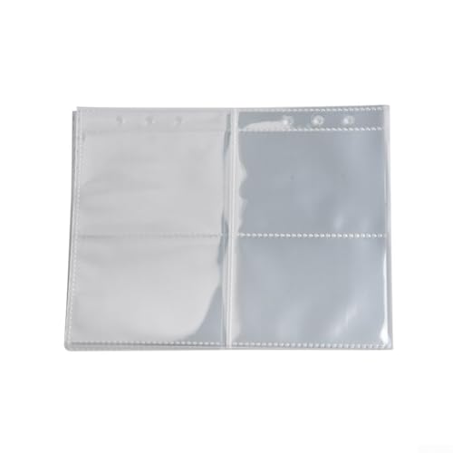 Startbuymore A5-Ordnerhüllen für Fotos und Karten, passend für Standard-Ordner, 6 Löcher, transparenter Kunststoff (A5-4 Gird) von Startbuymore