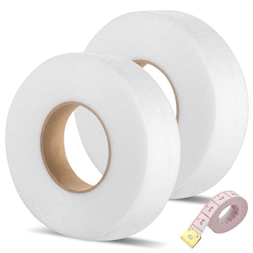 2 Rolle Saumband zum Aufbügeln Waschfest mit Messband, Erweitert 64m Bügelband Hose Kürzen ohne Nähen für Vorhänge, Saumband Selbstklebend für Gardinen, Nahtband zum Aufbügeln (Breite: 3cm) von Starvortex