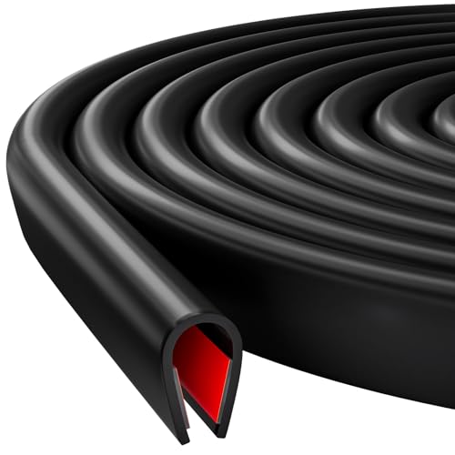 Kantenschutz Blech, 6MM x 4M Flexibel Kantenschutz Gummi, U-förmige Kantenprofil Selbstklebend, Kantenschutzprofil Aus EPDM für Blech, Autotüren, Luke, Glasplatten, Tischecken (Schwarz) von Starvortex