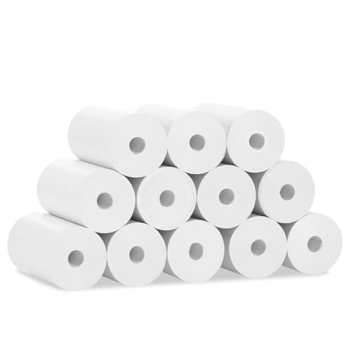 Starvortex 12 Rollen Thermopapier Kinderkamera, Thermorollen 57mm × 7m × 24mm, EC Rollen Thermopapier für Sofortbildkamera Greenkinder, Druckerpapier für Kamera Mini Thermal Drucker Kassenrollen von Starvortex