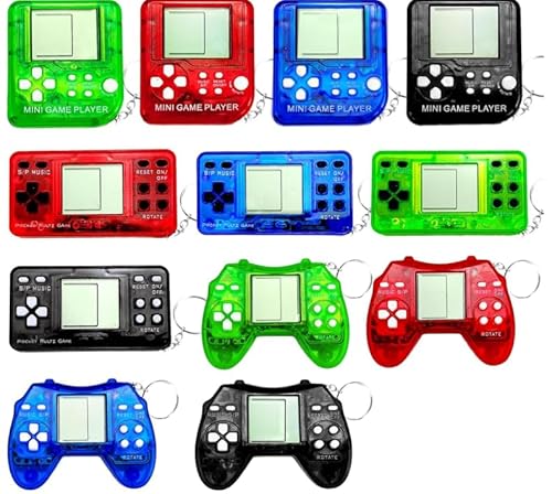 Starvortex 14Stk Mini Spiele Schlüsselanhänger Kinder, Tetris-Spiel Mitgebsel Kindergeburtstag 6-8 Jahre, Kindergeburtstag Gastgeschenk, Kleine Geschenke für Kinder Tombola Preise Party Mitgebsel von Starvortex