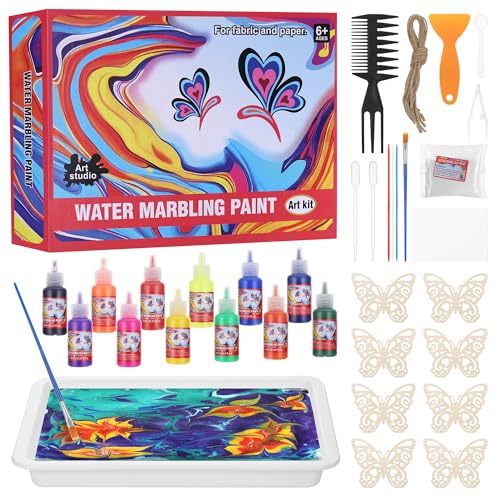 Starvortex Marmorierfarbe, Erzieherisch Marmorierset Kinder Bastelset Mädchen, Kreatives für Geschenk Mädchen 6-10 Jahre, Bastelset Kinder ab 6 Jahre, Bastelsets für Aktivitäten, Geburtstagsgeschenk Starvortex Marmorierfarbe, Erzieherisch Marmorierset Kinder Bastelset Mädchen, Kreatives für Geschenk Mädchen 6-10 Jahre, Bastelset Kinder ab 6 Jahre, Bastelsets für Aktivitäten, Geburtstagsgeschenk von Starvortex