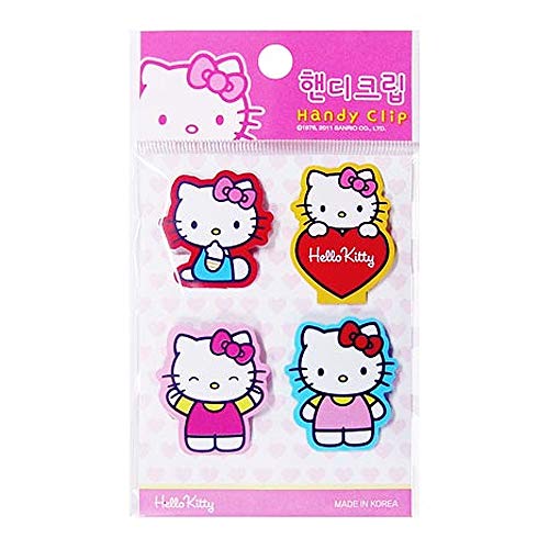 [4-in-1] Hello Kitty Büroklammern/Lesezeichen, 4-teiliges Set von Stationery