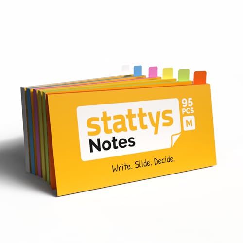 Stattys Notes selbstklebende Haftnotizen Moderationskarten, 5 Blöcke je 20 x 10 cm, Farbmischung von Stattys