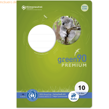 10 x Staufen Schulheft Green A5 kariert mit Rand Lineatur 10 16 Blatt 10 x Staufen Schulheft Green A5 kariert mit Rand Lineatur 10 16 Blatt von Staufen