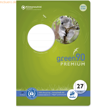 10 x Staufen Schulheft Green A5 liniert mit Rand Lineatur 27 16 Blatt 10 x Staufen Schulheft Green A5 liniert mit Rand Lineatur 27 16 Blatt von Staufen
