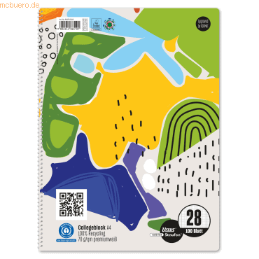 Staufen Collegeblock Green A4 70 g/qm kariert mit Rand innen/außen 100 von Staufen