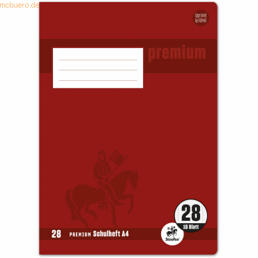 5 x Staufen Schulheft Premium A4 16 Blatt kariert beidseitig Rand von Staufen