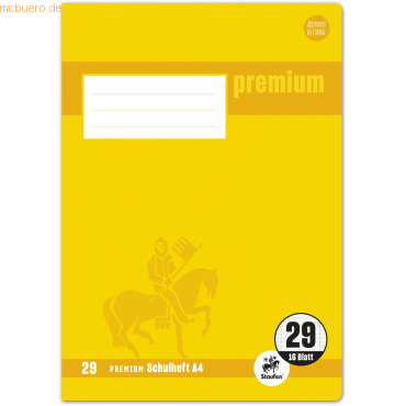 5 x Staufen Schulheft Premium A4 16 Blatt rautiert beidseitig Rand von Staufen