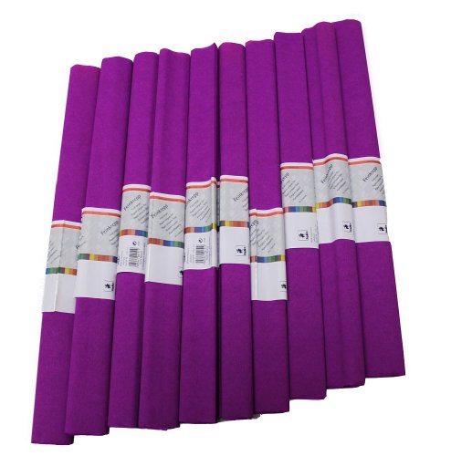 Krepp Papier 50 x 250 cm, verschiedene Farben(lila), 1 Stueck (10 Rolle) von Staufen
