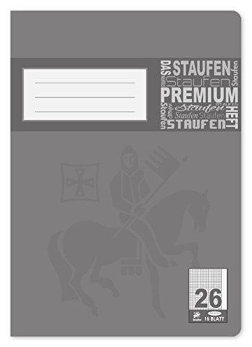 Premium Heft A4 16Blatt Lin 26 kariert mit Rand von Staufen