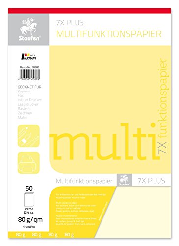 Staufen 4006050010347 Multifunktionspapier, A4, 5er Pack, 50Bl, 80 g, creme Staufen 4006050010347 Multifunktionspapier, A4, 5er Pack, 50Bl, 80 g, creme von Staufen