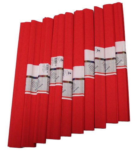 Staufen 617139 - Krepppapier 10 Rollen 50 x 250 cm feuerrot von Idena