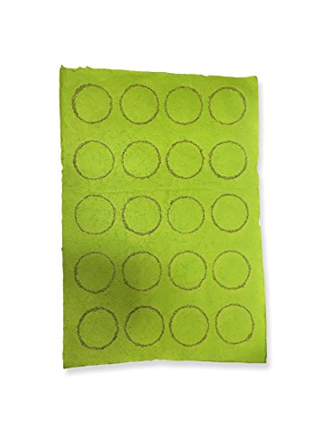 Staufen Circles Apple Green – handgeschöpftes Papier mit Kiwi-Samen, 55 x 80 cm von Staufen