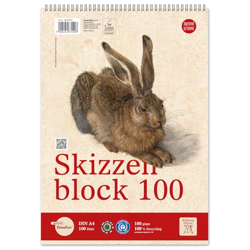 Staufen Dürer Skizzenblock Set, 2 Stück, DIN A4, je 100 Blatt - 100 g/m², ideal als Zeichenblock oder Malblock Staufen Dürer Skizzenblock Set, 2 Stück, DIN A4, je 100 Blatt - 100 g/m², ideal als Zeichenblock oder Malblock von Staufen