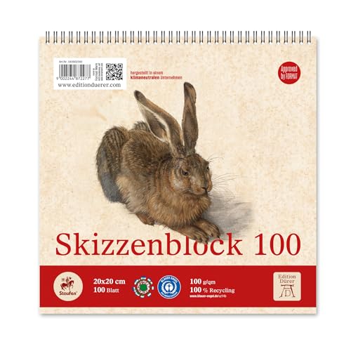 Staufen Dürer Skizzenblock Set, 2 Stück, DIN A5, je 100 Blatt - 100 g/m², ideal als Zeichenblock oder Malblock von Staufen