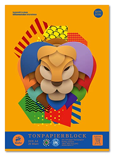 Staufen Edition Dürer Tonpapierblock - DIN A4, 20 Blatt, premiumweißes 130g/m² Recyclingpapier, 10 Farben sortiert, 1 Stück Staufen Edition Dürer Tonpapierblock - DIN A4, 20 Blatt, premiumweißes 130g/m² Recyclingpapier, 10 Farben sortiert, 1 Stück von Staufen