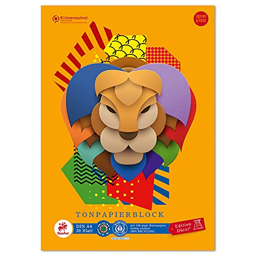 Staufen Edition Dürer Tonpapierblock - DIN A4, 20 Blatt, premiumweißes 130g/m² Recyclingpapier, 10 Farben sortiert, 1 Stück Staufen Edition Dürer Tonpapierblock - DIN A4, 20 Blatt, premiumweißes 130g/m² Recyclingpapier, 10 Farben sortiert, 1 Stück von Staufen
