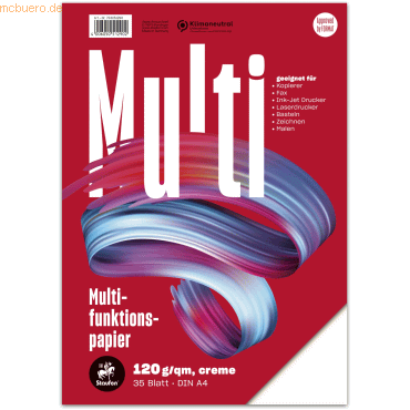 5 x Staufen Multifunktionspapier A4 120g/qm VE=35 Blatt creme 5 x Staufen Multifunktionspapier A4 120g/qm VE=35 Blatt creme von Staufen