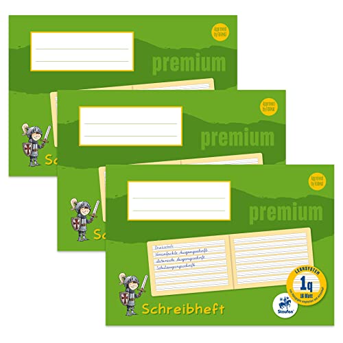 Staufen Premium Schreibheft - DIN A5 quer, Lineatur 1q, 16 Blatt, 90g/m² Premium Papier, 3 Stück Staufen Premium Schreibheft - DIN A5 quer, Lineatur 1q, 16 Blatt, 90g/m² Premium Papier, 3 Stück von Staufen