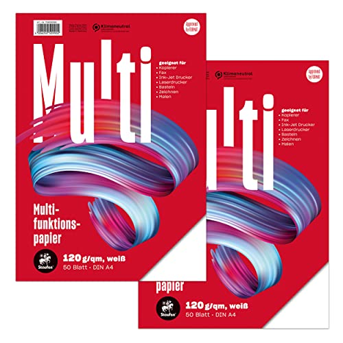 Staufen Style Multifunktions Papier, DIN A4, 120 g/m², Farbe weiß - 2 Pack mit je 50 Blatt von Staufen