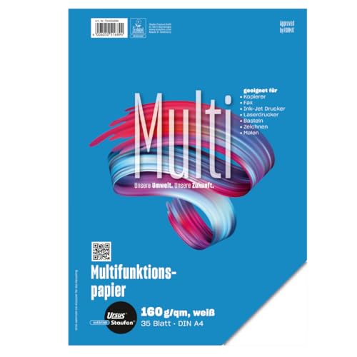 Staufen Style Multifunktions Papier, DIN A4, 160 g/m², Farbe weiß - 2 Pack mit je 35 Blatt von Staufen