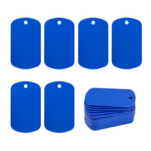 Aluminiumgravur Rohlinge Aluminium Rechteck Blank Tags Stanzen Rohlinge Gravur Rohlinge Hundemarke 25 Pack (Blue) von StayMax