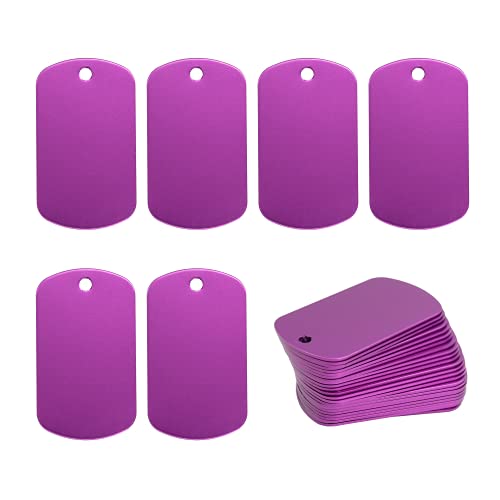 Aluminiumgravur Rohlinge Aluminium Rechteck Blank Tags Stanzen Rohlinge Gravur Rohlinge Hundemarke 25 Pack (Purple) von StayMax